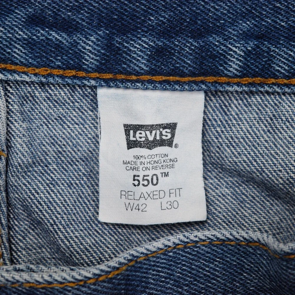 Levi's 550 Jeans Men 42W 30L ACT 28L Blue Relaxed Classic Denim Normcore VTG‎